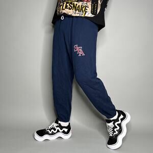 Vintage Joggers Stephen F Austin University Navy Blue Cotton Sweatpants 90s